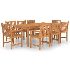 vidaXL 9 Piece Garden Dining Set 200x100 cm Solid Teak Wood