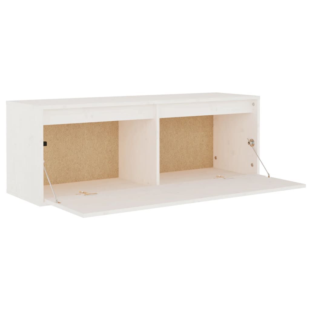 vidaXL Wall Cabinet White 100x30x35 cm Solid Wood Pine