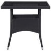 vidaXL 5 Piece Garden Dining Set Black Poly Rattan and Acacia Wood