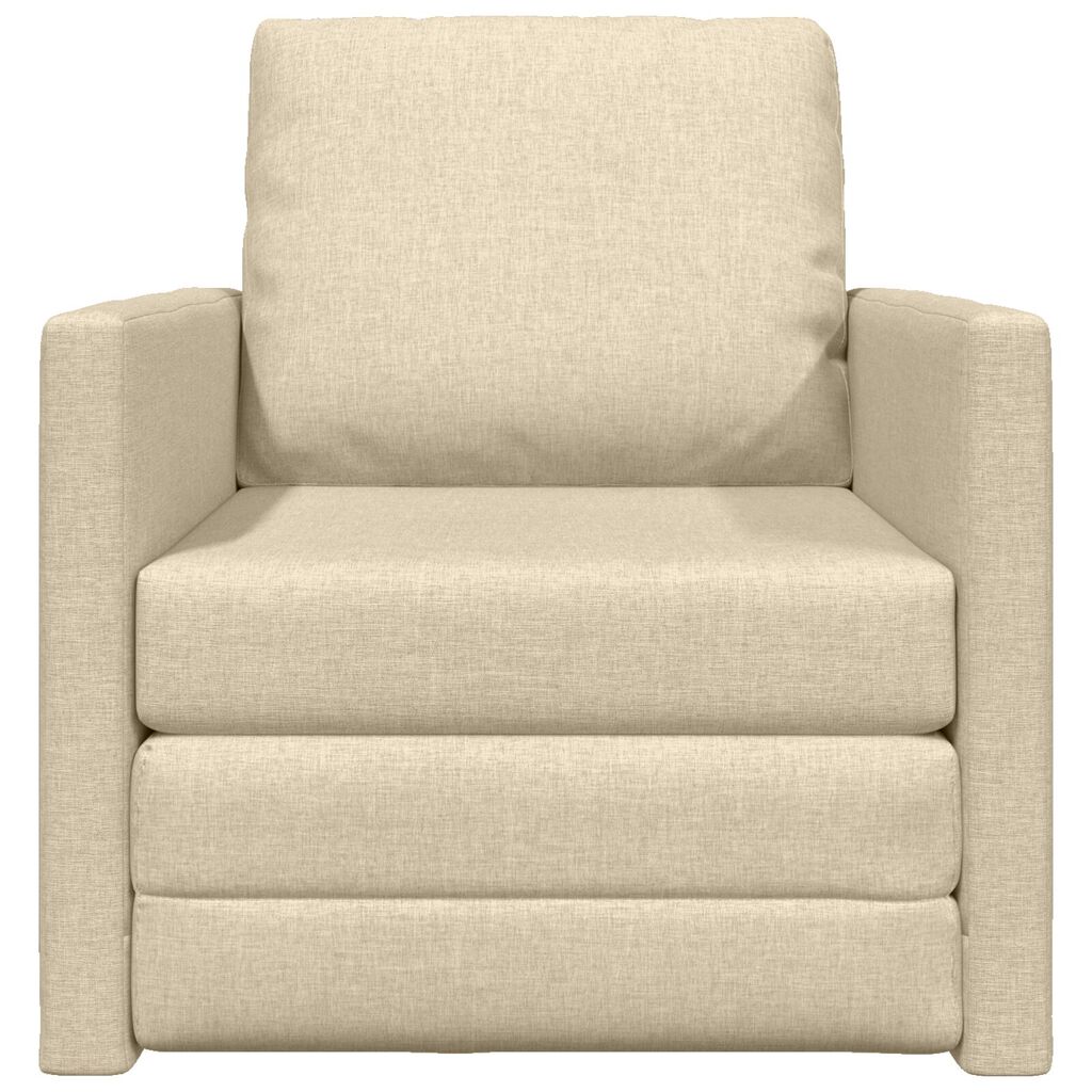 vidaXL Floor Sofa Bed 2-in-1 Cream 112x174x55 cm Fabric