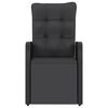 vidaXL 11 Piece Outdoor Dining Set with Cushions Poly Rattan Black