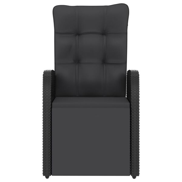 vidaXL 11 Piece Outdoor Dining Set with Cushions Poly Rattan Black