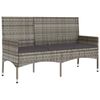 vidaXL 3-Seater Garden Bench with Cushions Grey Poly Rattan