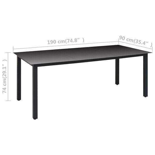 vidaXL 9 Piece Garden Dining Set Black and Brown