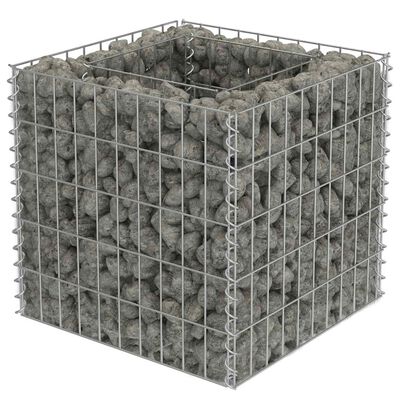 vidaXL Gabion Raised Bed Galvanised Steel 50x50x50 cm,  vidaXL Gabion Raised Bed Galvanised Steel 50x50x50 cm