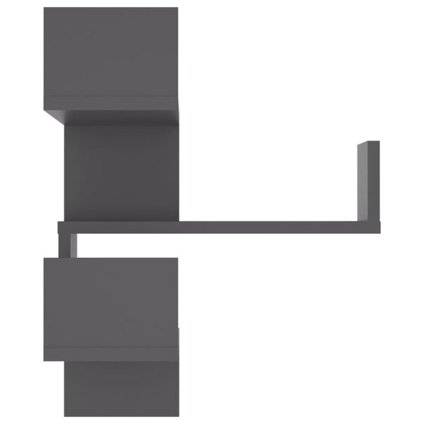 vidaXL Wall Corner Shelf 2 pcs Grey 40x40x50 cm Engineered Wood