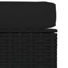 vidaXL Garden Footrest with Cushion Black 70x70x30 cm Poly Rattan