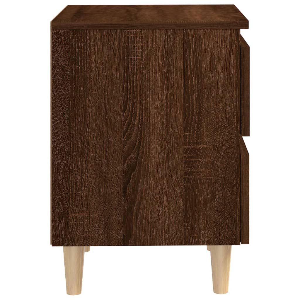 vidaXL Bed Cabinets with Solid Wood Legs 2 pcs Brown Oak 40x35x50 cm