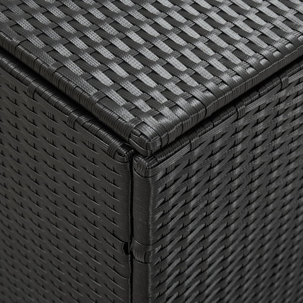 vidaXL Garden Storage Box Poly Rattan 180x90x70 cm Black