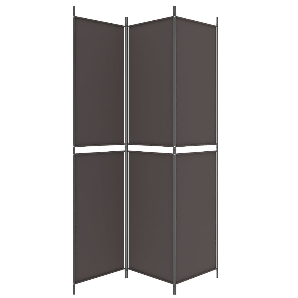 vidaXL 3-Panel Room Divider Brown 150x220 cm Fabric