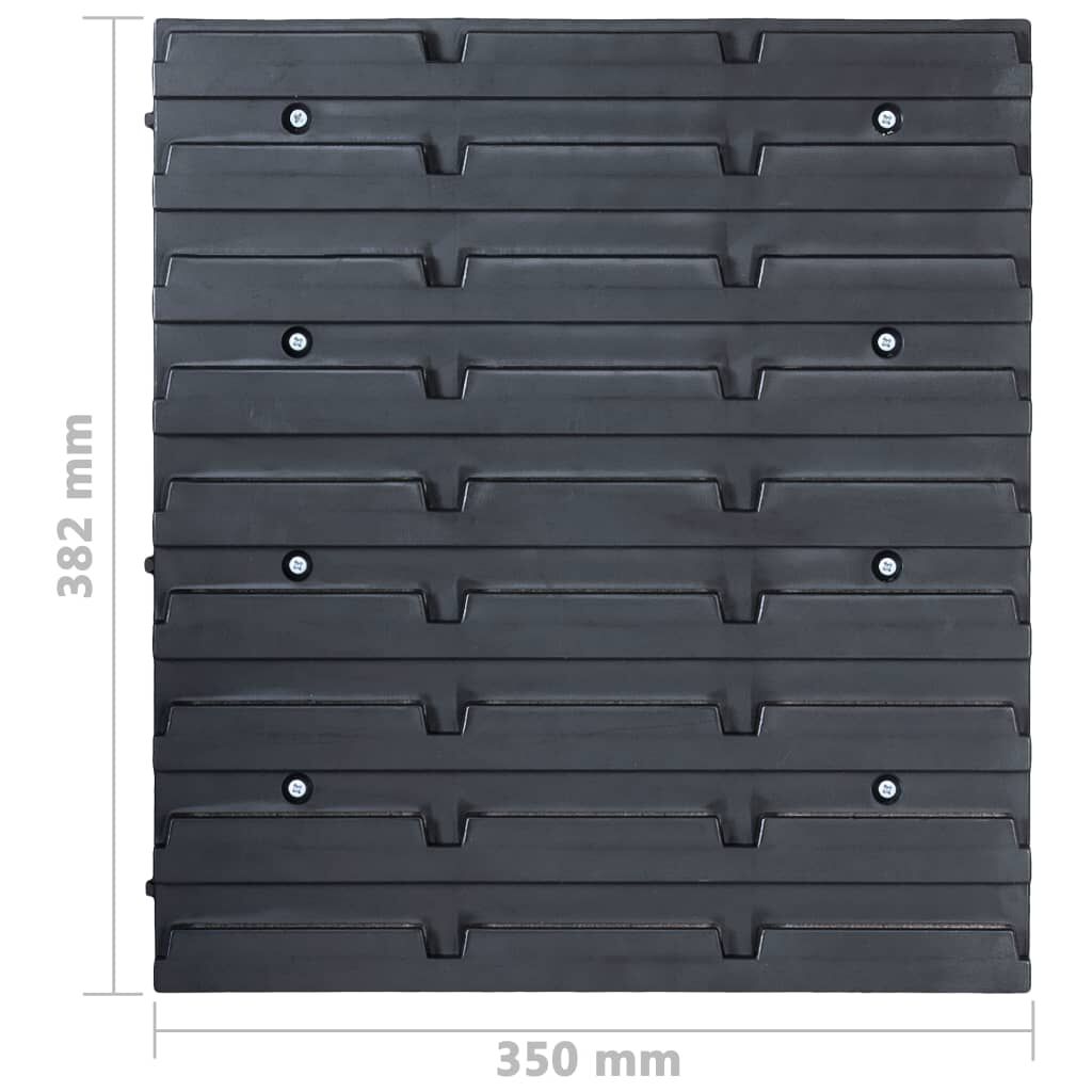 vidaXL 29 Piece Storage Bin Kit with Wall Panels Red and Black