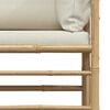 vidaXL 2 Piece Garden Lounge Set with Cream White Cushions Bamboo