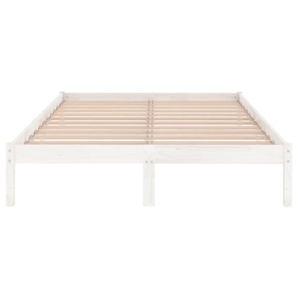vidaXL Bed Frame without Mattress White Solid Wood 160x200 cm