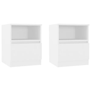 vidaXL Bed Cabinets 2 pcs White 40x40x50 cm Engineered Wood