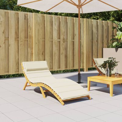 vidaXL Sun Lounger Cushion Cream 180x60x4 cm Oxford Fabric, cream vidaXL Sun Lounger Cushion Cream 180x60x4 cm Oxford Fabric