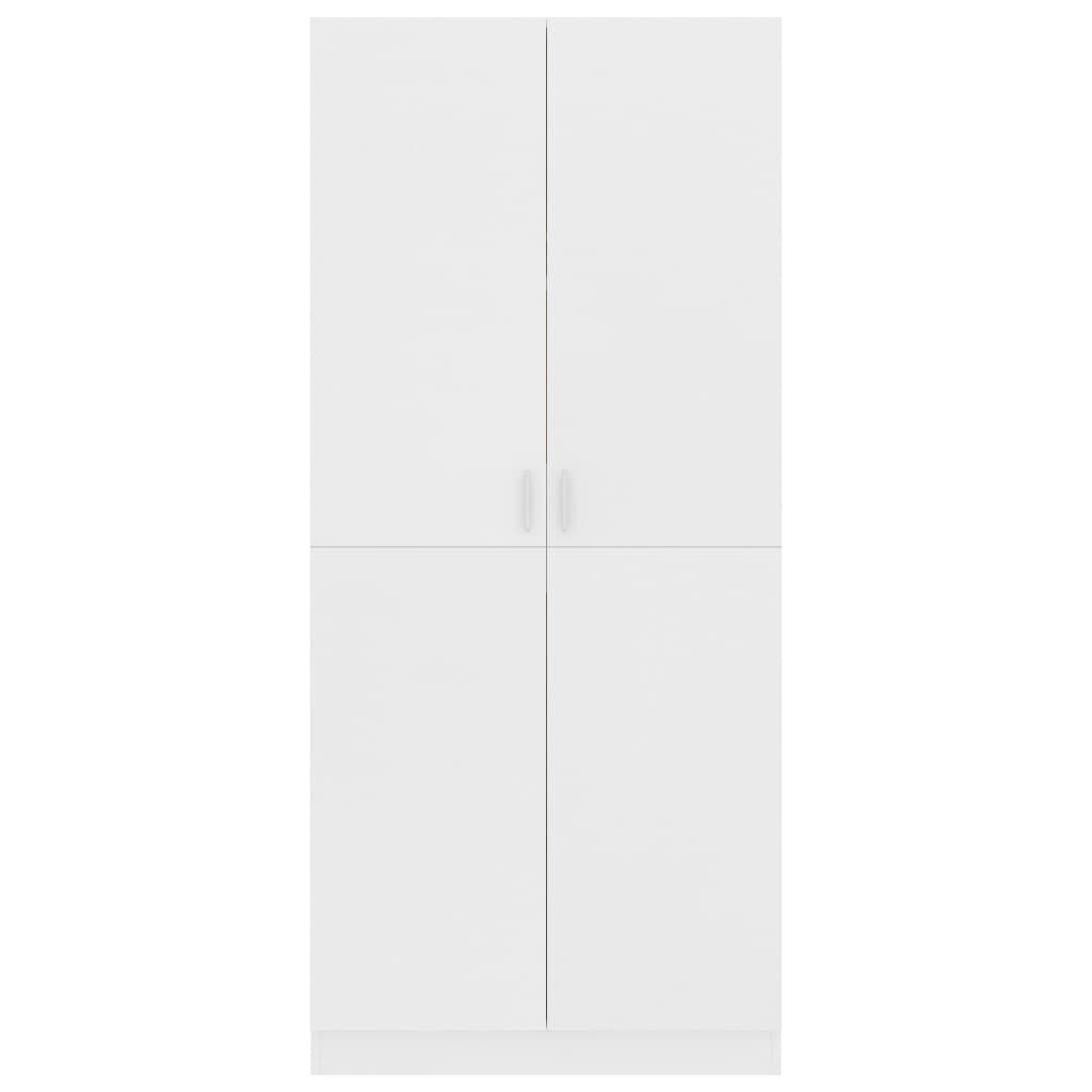 vidaXL Wardrobe White 80x52x180 cm Engineered Wood
