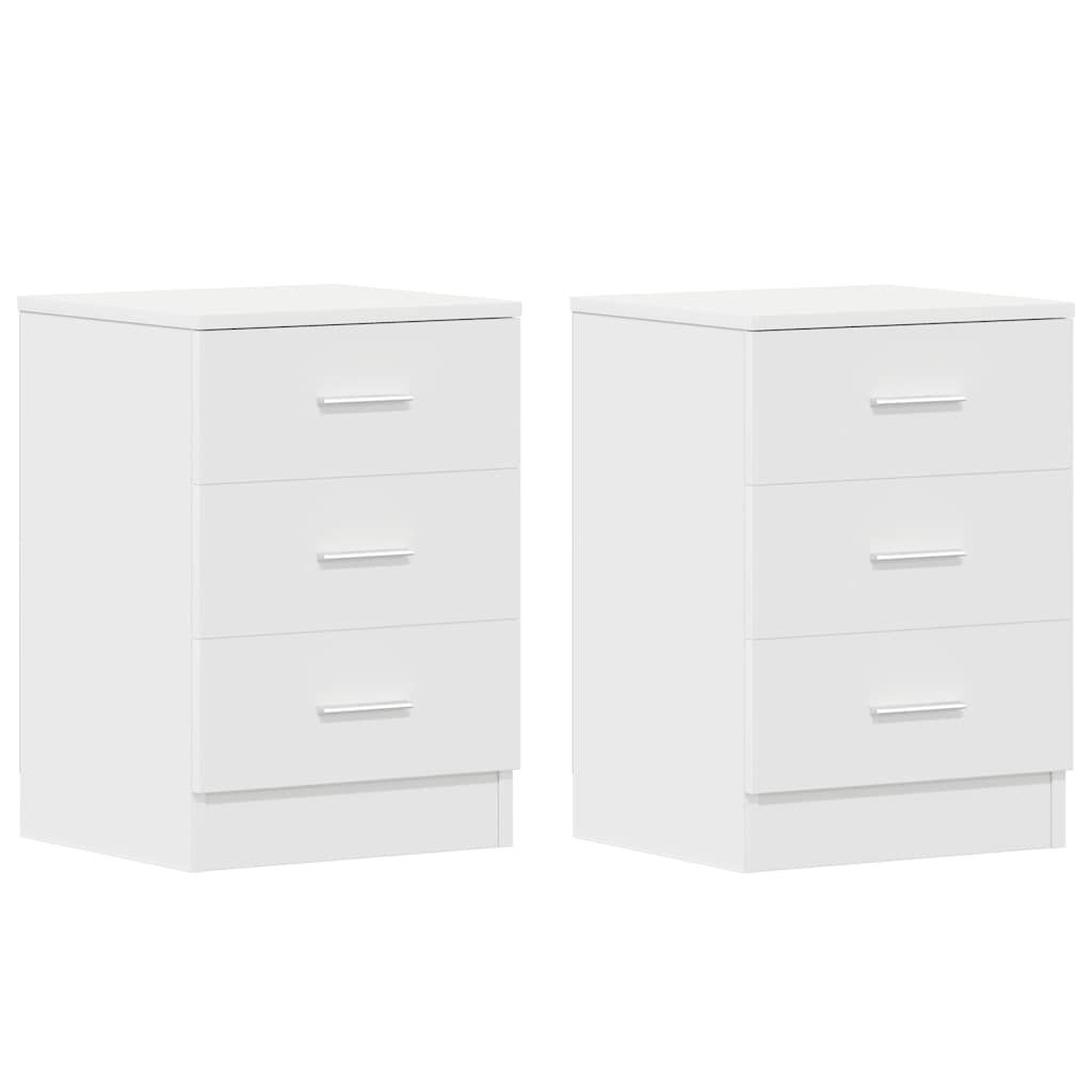vidaXL Bedside Cabinets 2 pcs White 38x35x56 cm Engineered Wood