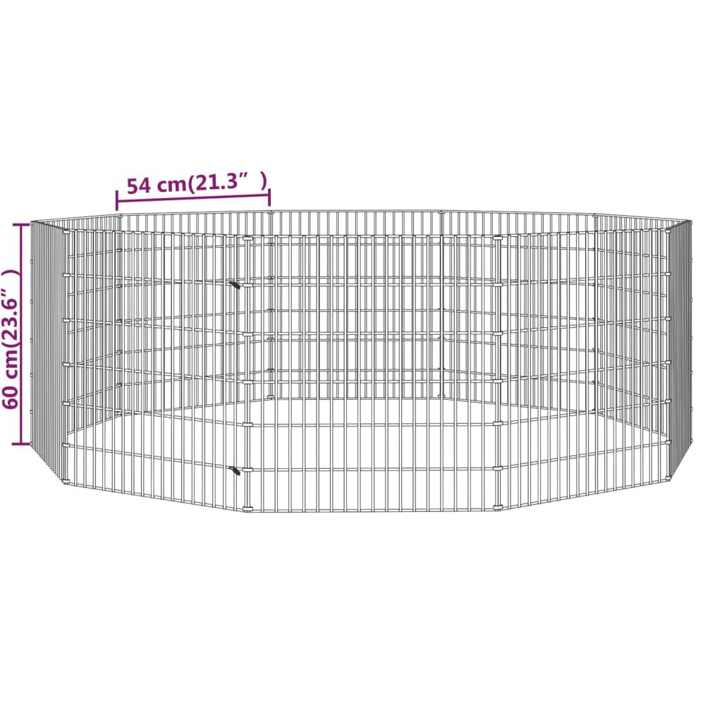 vidaXL Free Range Animal Enclosure 10-Panel 54x60 cm Galvanised Iron