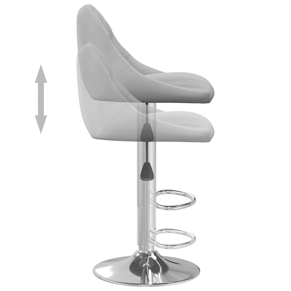 vidaXL Bar Stool 2 pcs Light Grey Velvet