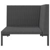 vidaXL Garden Sofa with Cushions Half Round Poly Rattan