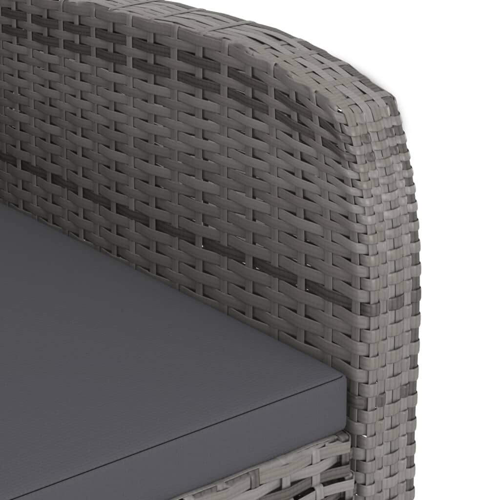 vidaXL 9 Piece Outdoor Dining Set with Cushions Poly Rattan Grey