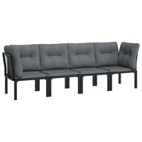 vidaXL 4 Piece Garden Lounge Set Black and Grey Poly Rattan,  vidaXL 4 Piece Garden Lounge Set Black and Grey Poly Rattan