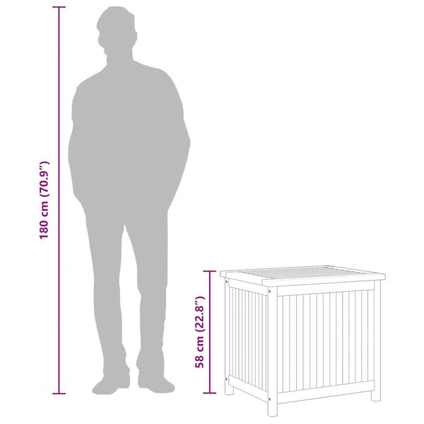 vidaXL Garden Storage Box 60x50x58 cm Solid Teak Wood