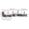 vidaXL 6 Piece Garden Lounge Set with Cushions White Steel
