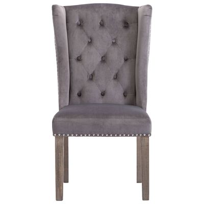 vidaXL Dining Chairs 2 pcs Grey Velvet, grey vidaXL Dining Chairs 2 pcs Grey Velvet