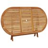 vidaXL 7 Piece Garden Dining Set Leaf Pattern Fabric and Solid Wood
