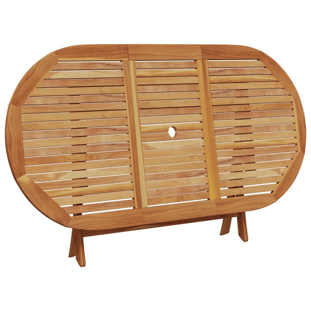 vidaXL 7 Piece Garden Dining Set Leaf Pattern Fabric and Solid Wood