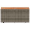 vidaXL Garden Storage Box Grey 110x50x54 cm Poly Rattan Acacia Wood