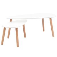 vidaXL Coffee Table Set 2 Pieces Solid Pinewood White, white vidaXL Coffee Table Set 2 Pieces Solid Pinewood White