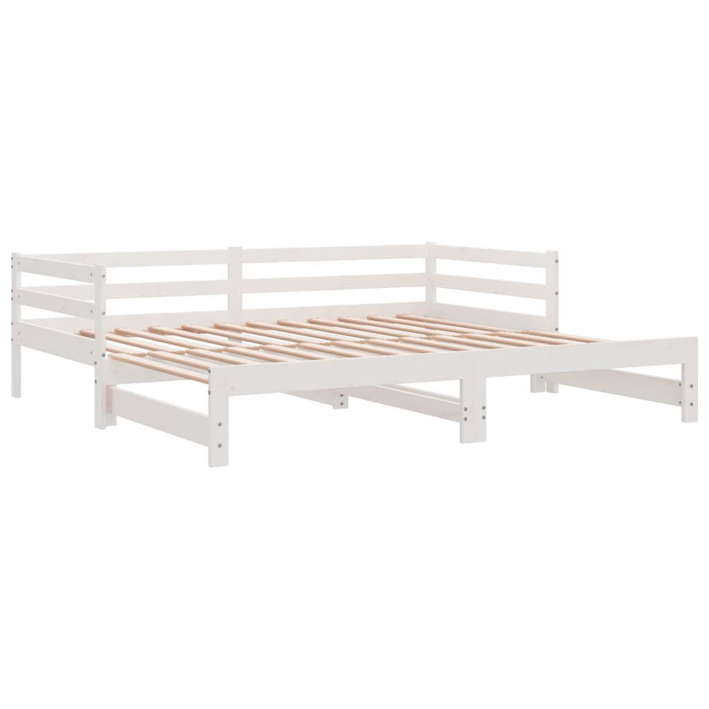 vidaXL Pull-out Day Bed without Mattress White 90x200 cm