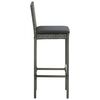 vidaXL Garden Bar Stools with Cushions 4 pcs Grey Poly Rattan