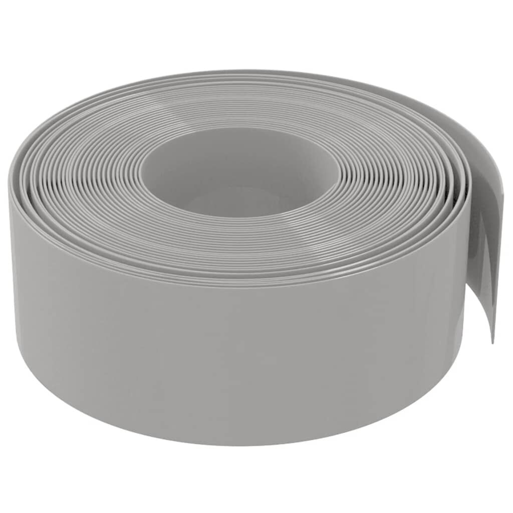 vidaXL Garden Edgings 3 pcs Grey 10 m 20 cm Polyethylene
