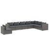 vidaXL 8 Piece Garden Lounge Set with Cushions Poly Rattan Grey