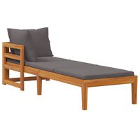 vidaXL Sun Lounger with 1 Armrest Dark Grey Solid Acacia Wood, dark grey vidaXL Sun Lounger with 1 Armrest Dark Grey Solid Acacia Wood