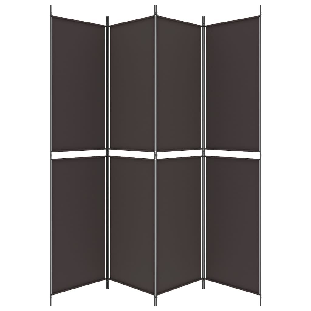 vidaXL 4-Panel Room Divider Brown 200x220 cm Fabric