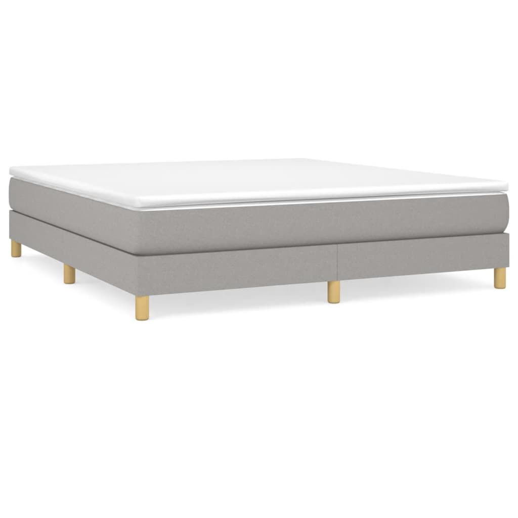 vidaXL Bed Frame without Mattress Light Grey 180x200 cm Super King Fabric