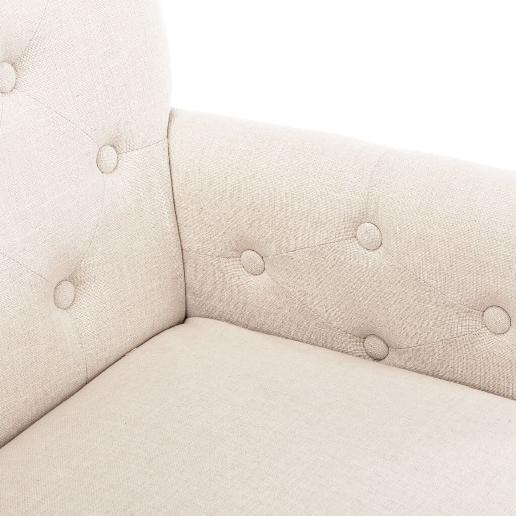 vidaXL Dining Chairs with Armrests 2 pcs Beige Fabric