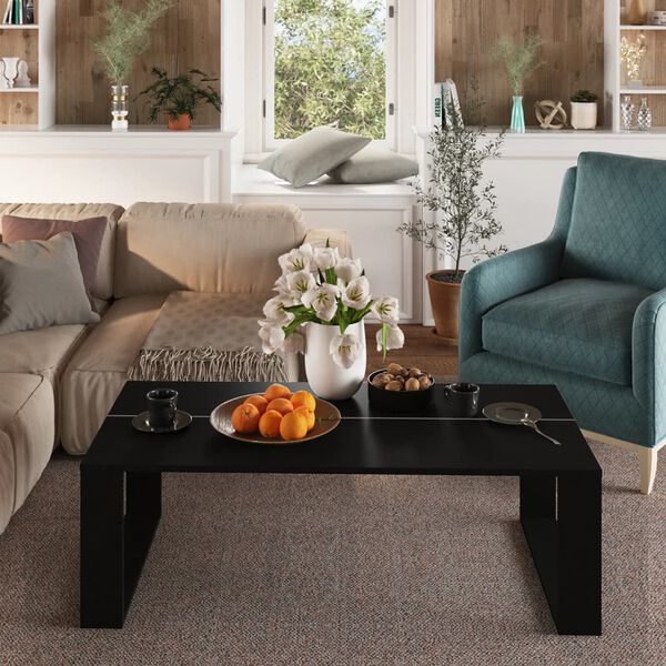 vidaXL Coffee Table Black 110x50x35 cm Engineered Wood