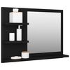 vidaXL Bathroom Mirror Black 60x10.5x45 cm Engineered Wood