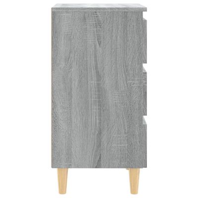 vidaXL Bed Cabinets with Solid Wood Legs 2 pcs Grey Sonoma 40x35x69 cm, grey sonoma vidaXL Bed Cabinets with Solid Wood Legs 2 pcs Grey Sonoma 40x35x69 cm