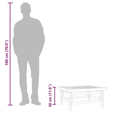 vidaXL Garden Table 65x55x30 cm Bamboo, taupe vidaXL Garden Table 65x55x30 cm Bamboo