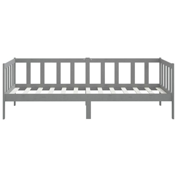 vidaXL Day Bed without Mattress Grey Solid Wood Pine 90x200cm