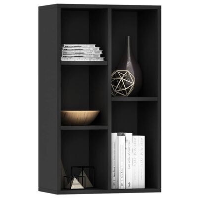 vidaXL Book Cabinet/Sideboard Black 50x25x80 cm Engineered Wood, black vidaXL Book Cabinet/Sideboard Black 50x25x80 cm Engineered Wood