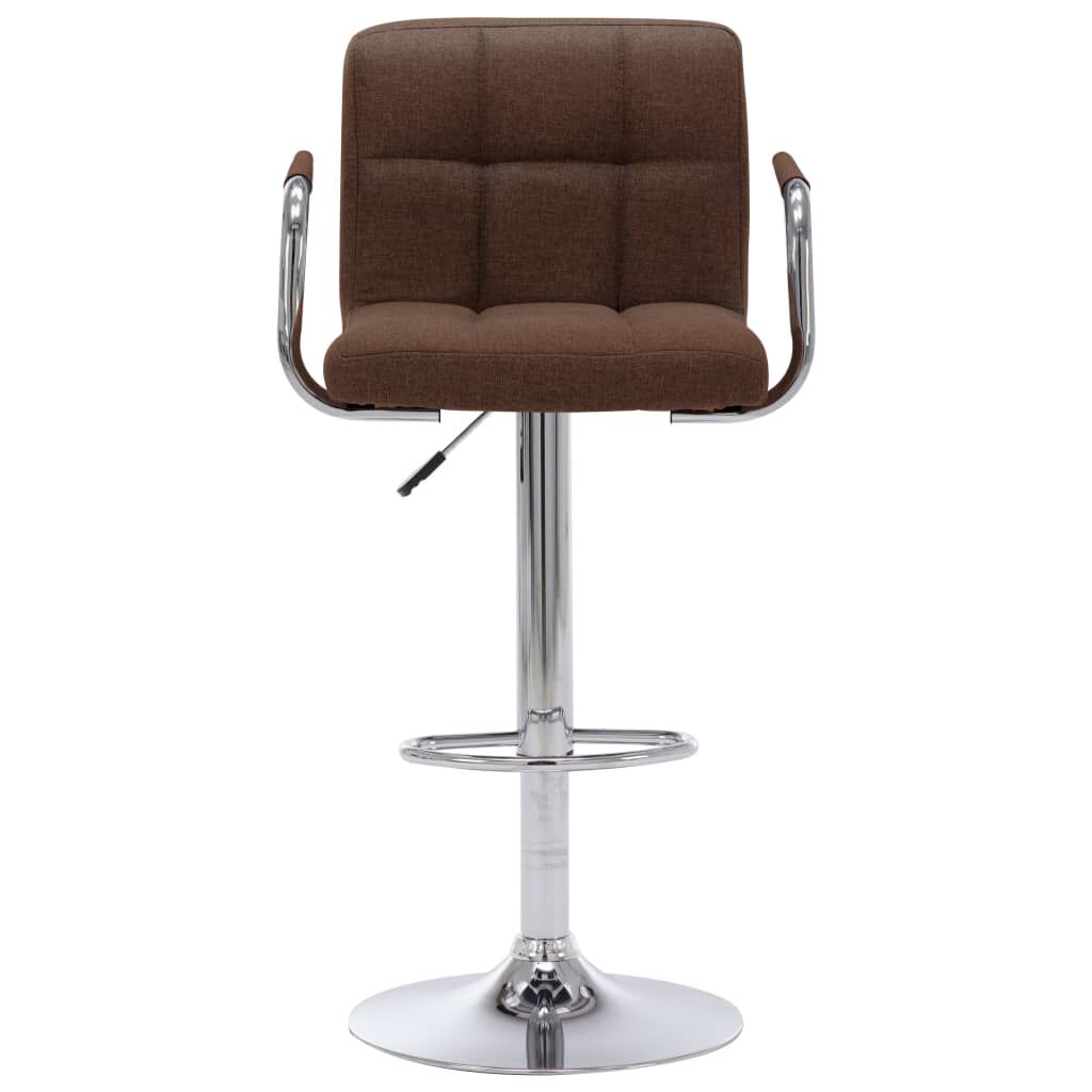 vidaXL Bar Stools 2 pcs Brown Fabric