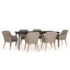 vidaXL 7 Piece Garden Dining Set with Cushions Brown
