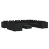 vidaXL 11 Piece Garden Lounge Set with Cushions Black Poly Rattan